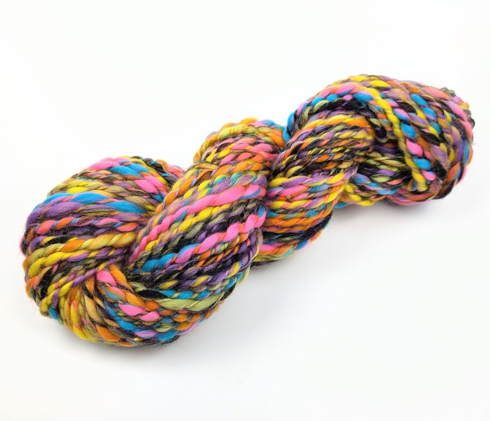 Handspun Thick and Thin Yarn | Merino | Rock out