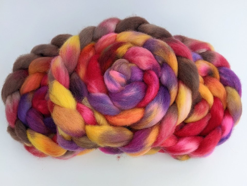 Hand Painted Top / Roving | Finnish | Circus Act