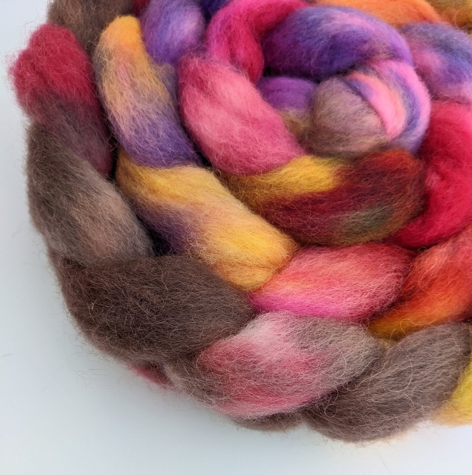 Hand Painted Top / Roving | Finnish | Circus Act