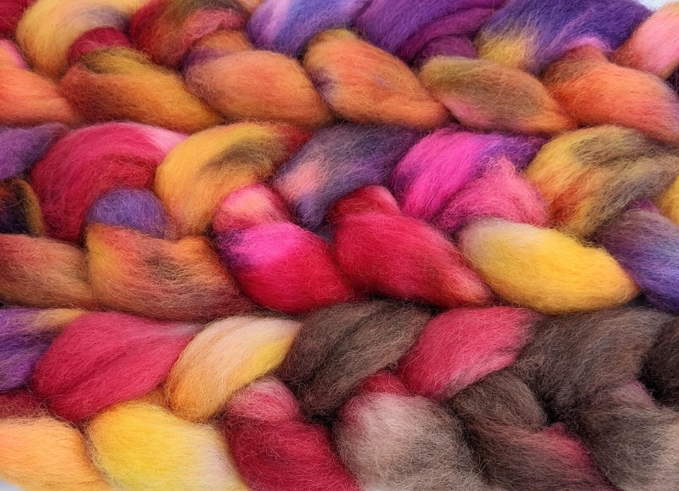 Hand Painted Top / Roving | Finnish | Circus Act