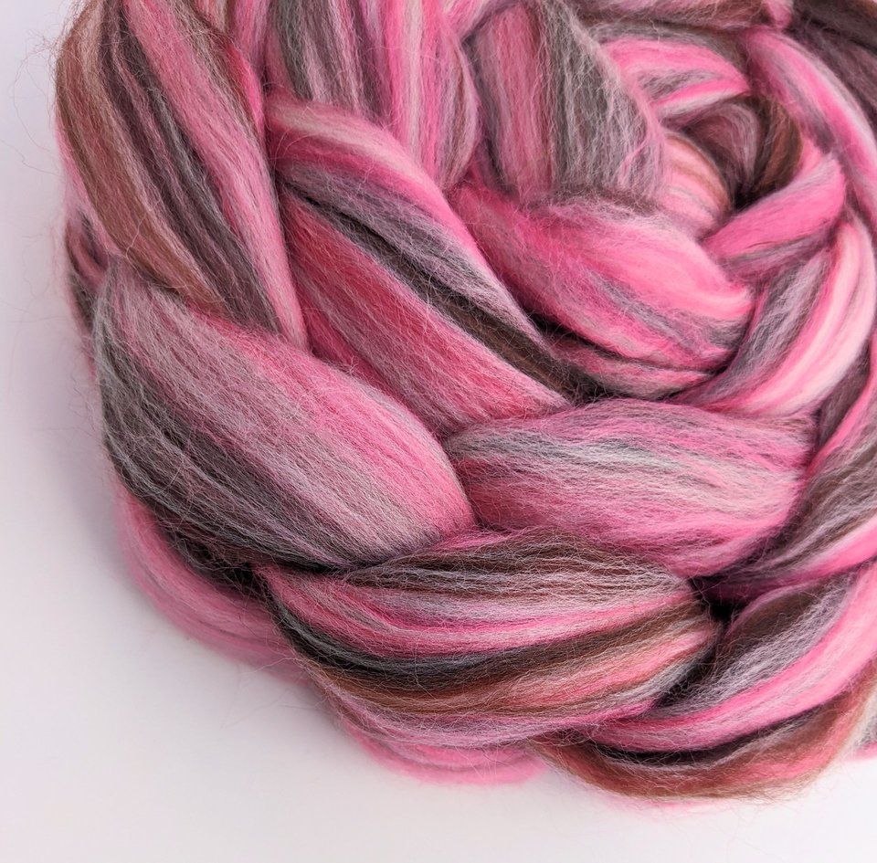 Merino Roving / Combed Top - Spinning Fiber - Custom Blended - Puppy Love