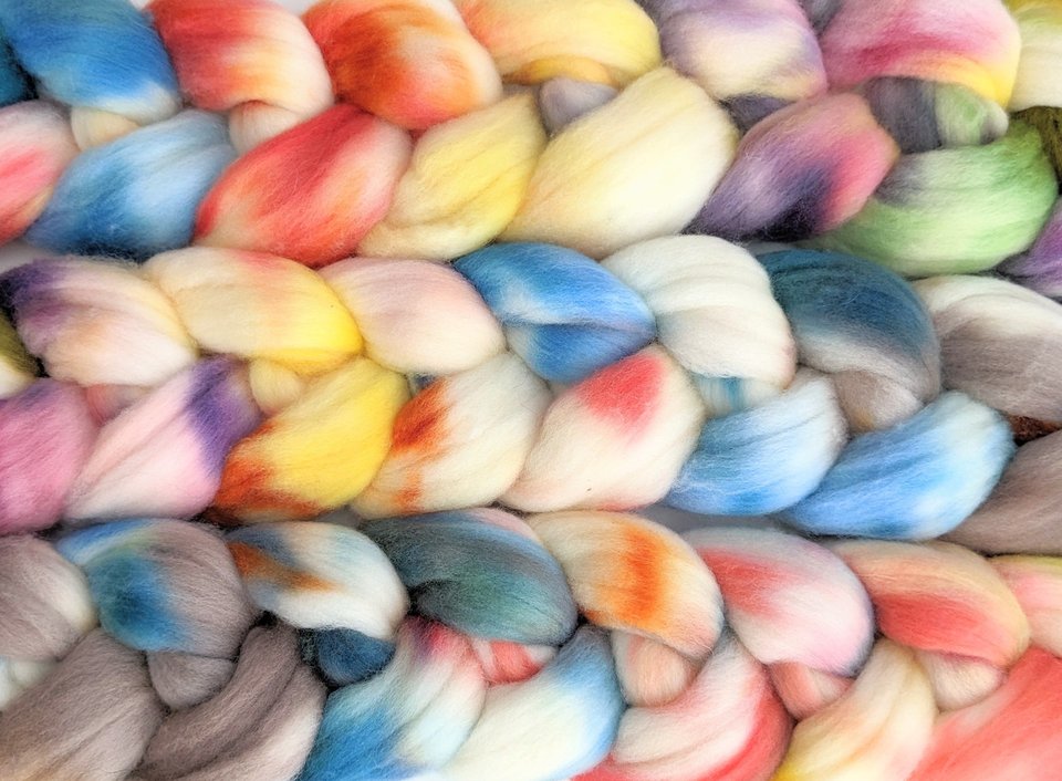 Hand Painted Top / Roving | Rambouillet | Surf's Up 