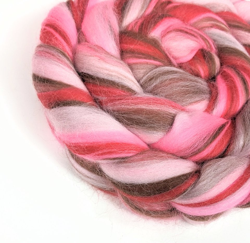 Blended Roving / Combed Top | Merino | Cherry Blossom