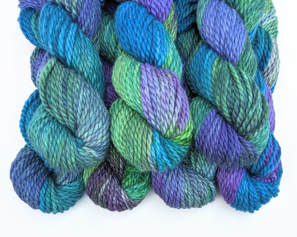 Hand Dyed. Hand Painted Yarn - Baby Alpaca / Merino - Proud As A Peacock