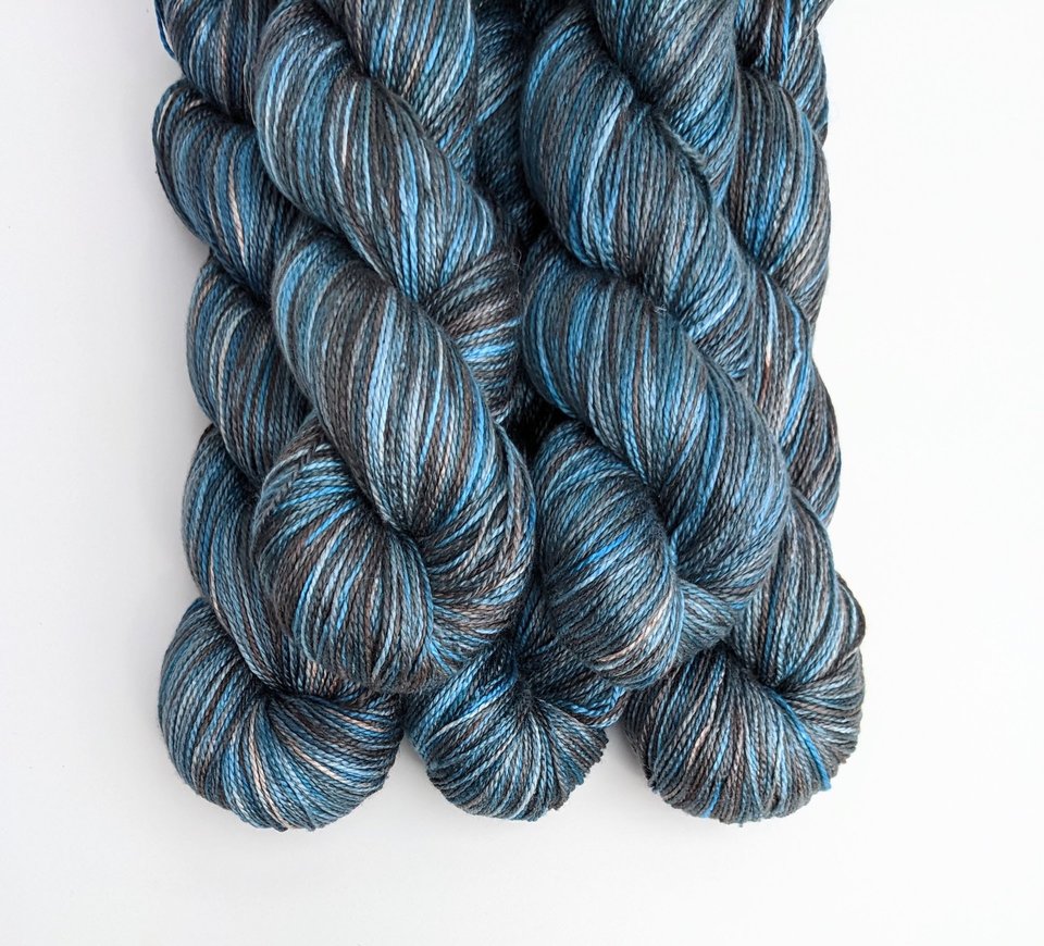 Hand Dyed. Hand Painted Yarn - Mulberry Silk - Fingering Weight Yarn - Bionic