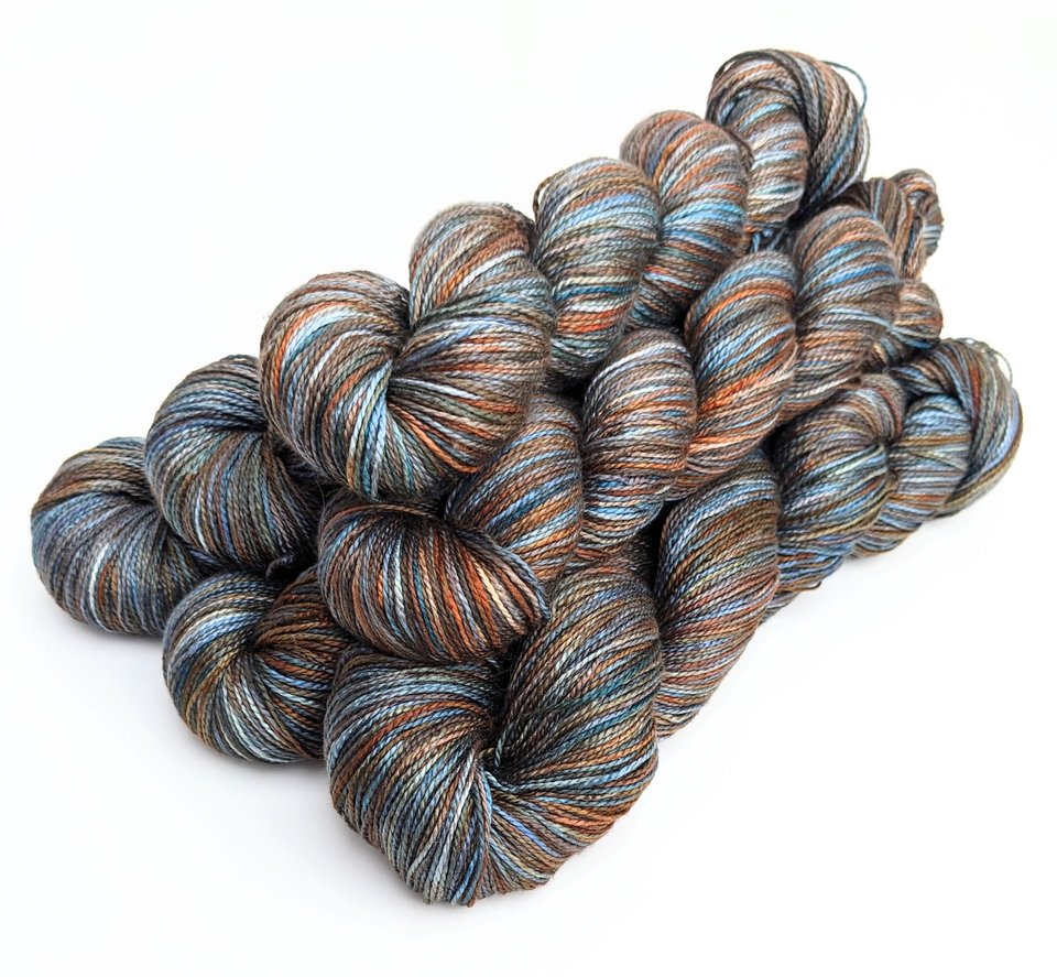 Hand Dyed. Hand Painted Yarn - Mulberry Silk - Fingering Weight Yarn - Terra Firma