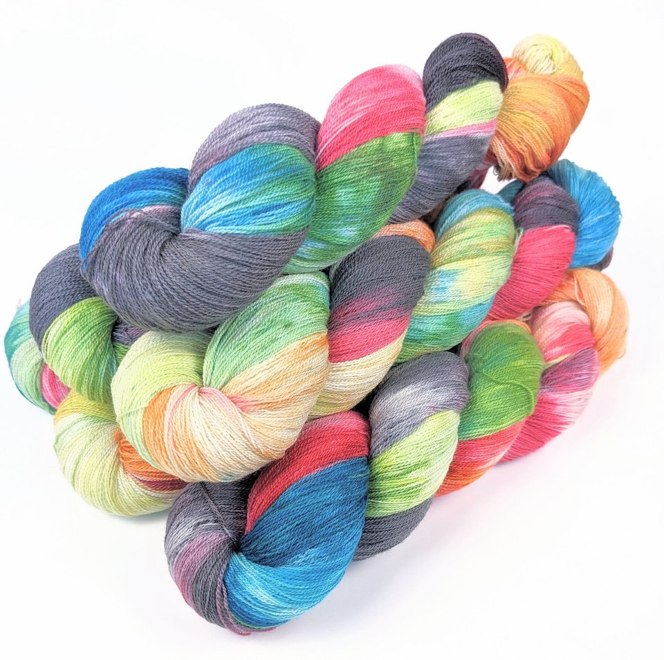 Hand Dyed / Painted Yarn | Lace Weight | Merino / Silk | Blast Off