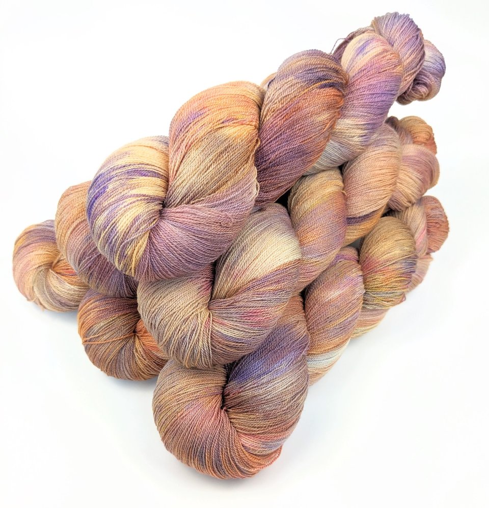 Hand Dyed / Painted Yarn | Lace Weight | Merino / Silk | Mango Tango