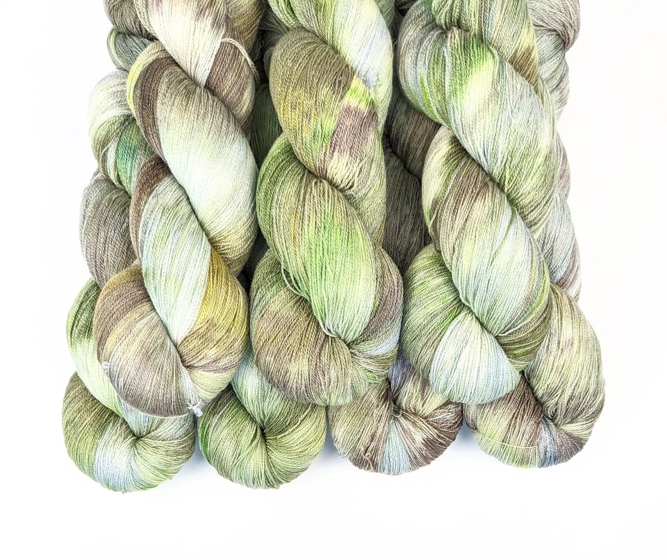 Hand Dyed / Painted Yarn | Lace Weight | Merino / Silk | Swamp Thing