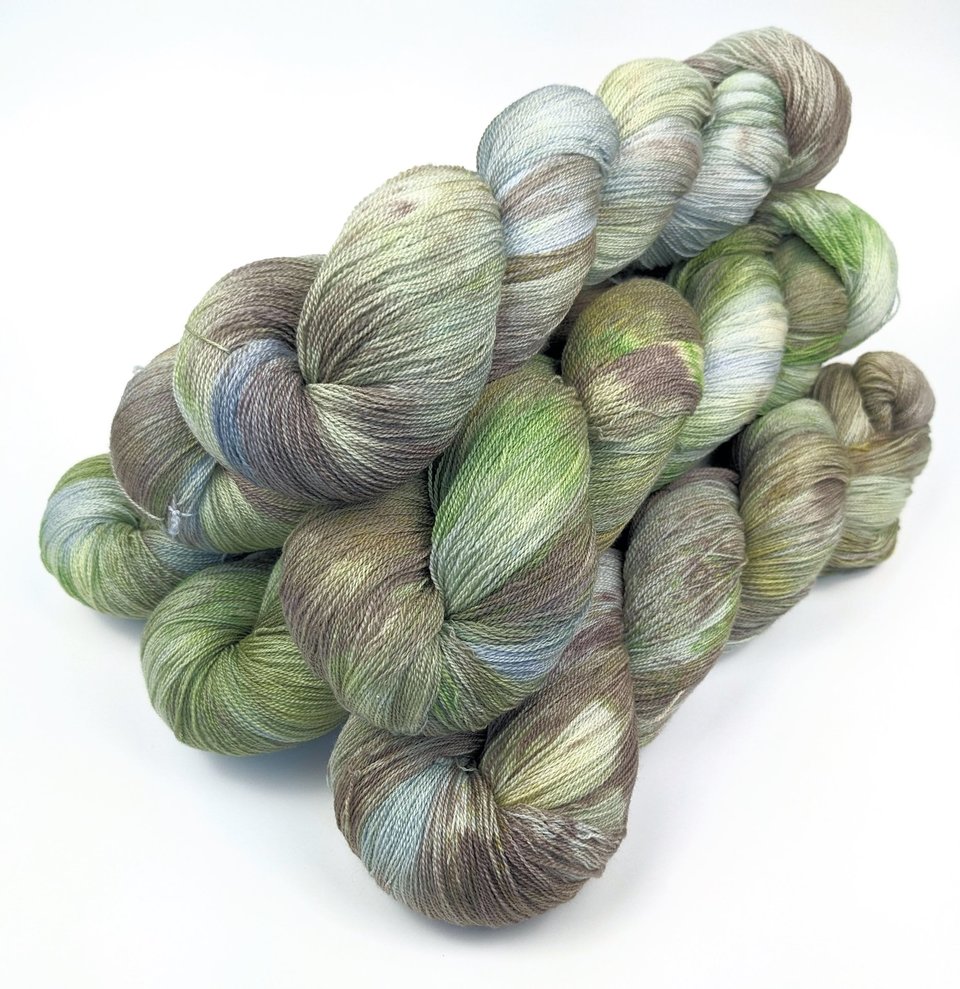 Hand Dyed / Painted Yarn | Lace Weight | Merino / Silk | Swamp Thing