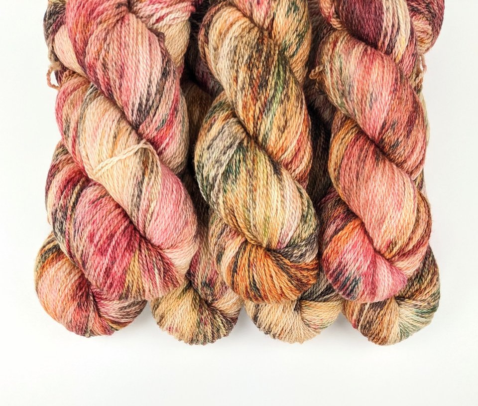 Hand Dyed / Painted Yarn | Fingering Weight | SW Merino / Bamboo | Fireside