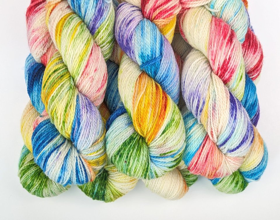 Hand Dyed / Painted Yarn | Fingering Weight | Merino / Nylon / Stellina | Jolly Rancher