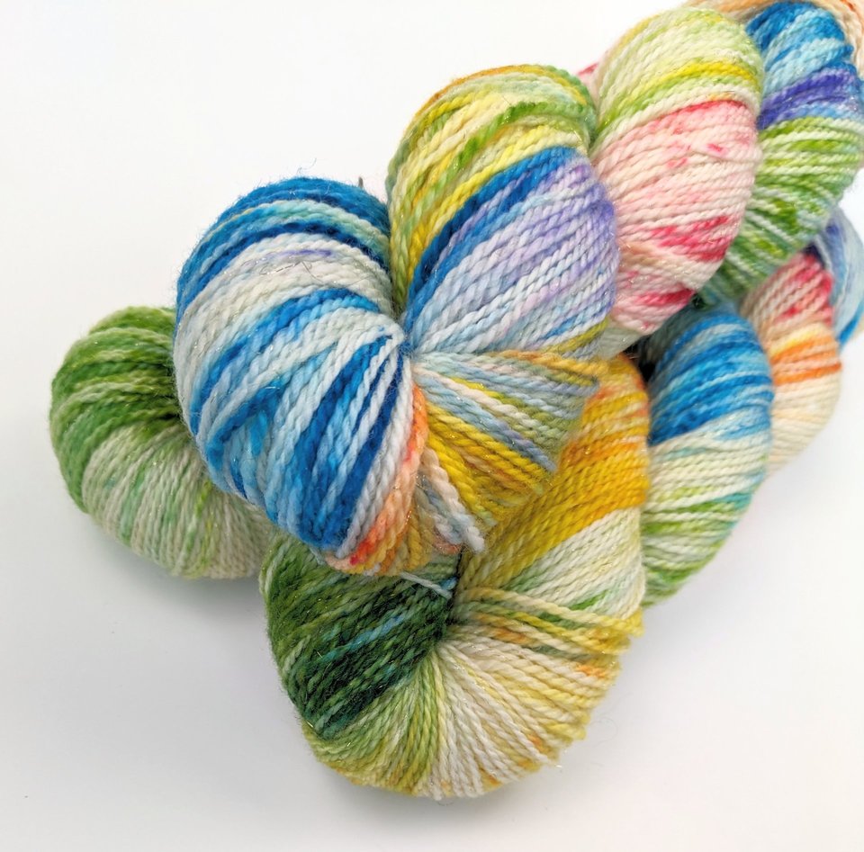 Hand Dyed / Painted Yarn | Fingering Weight | Merino / Nylon / Stellina | Jolly Rancher