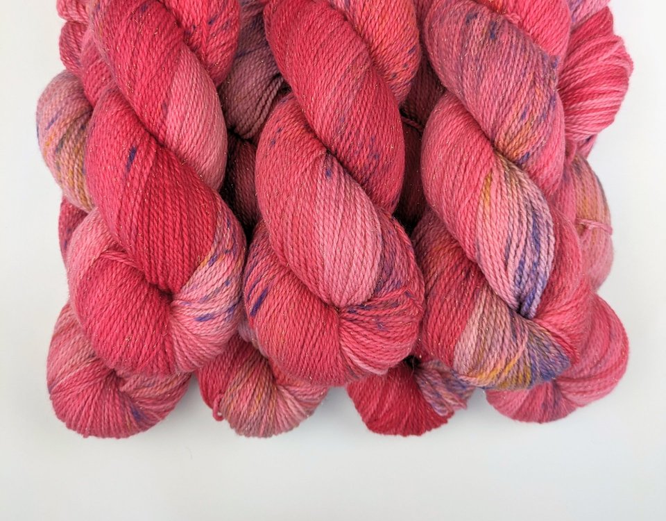Hand Dyed / Painted Yarn | Fingering Weight | Merino / Nylon / Stellina | Think Pink