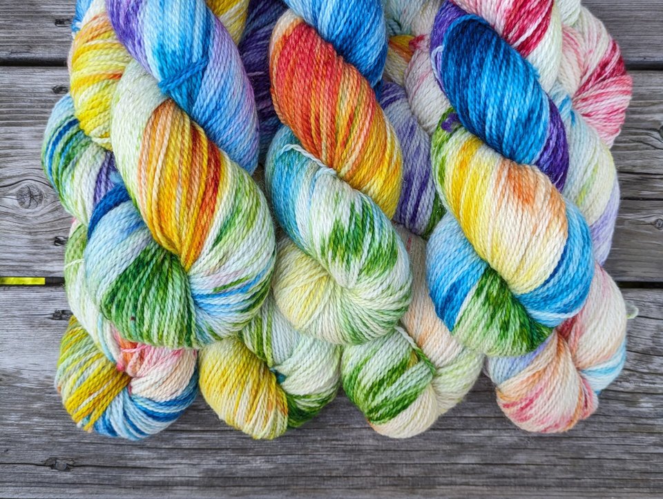 Hand Dyed / Painted Yarn | Fingering Weight | Merino / Nylon / Stellina | Jolly Rancher