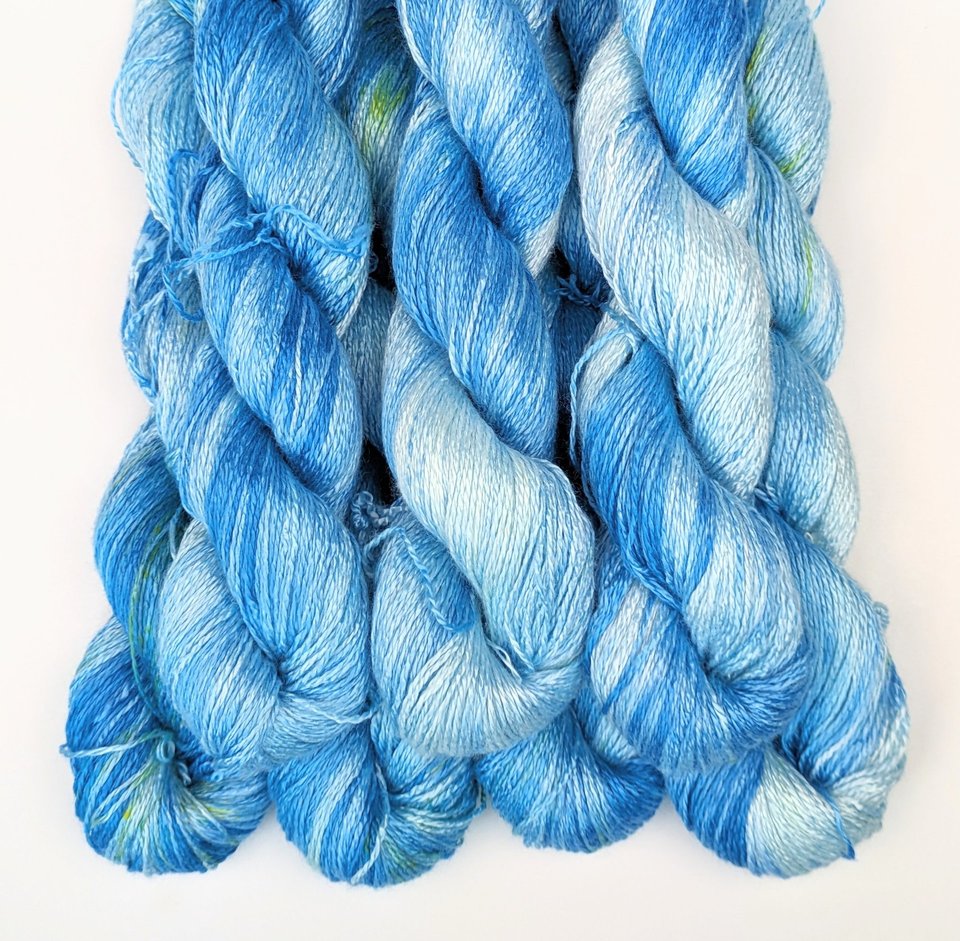 Hand Dyed. Hand Painted Yarn - Bamboo - Fingering Weight Yarn - Sailboat