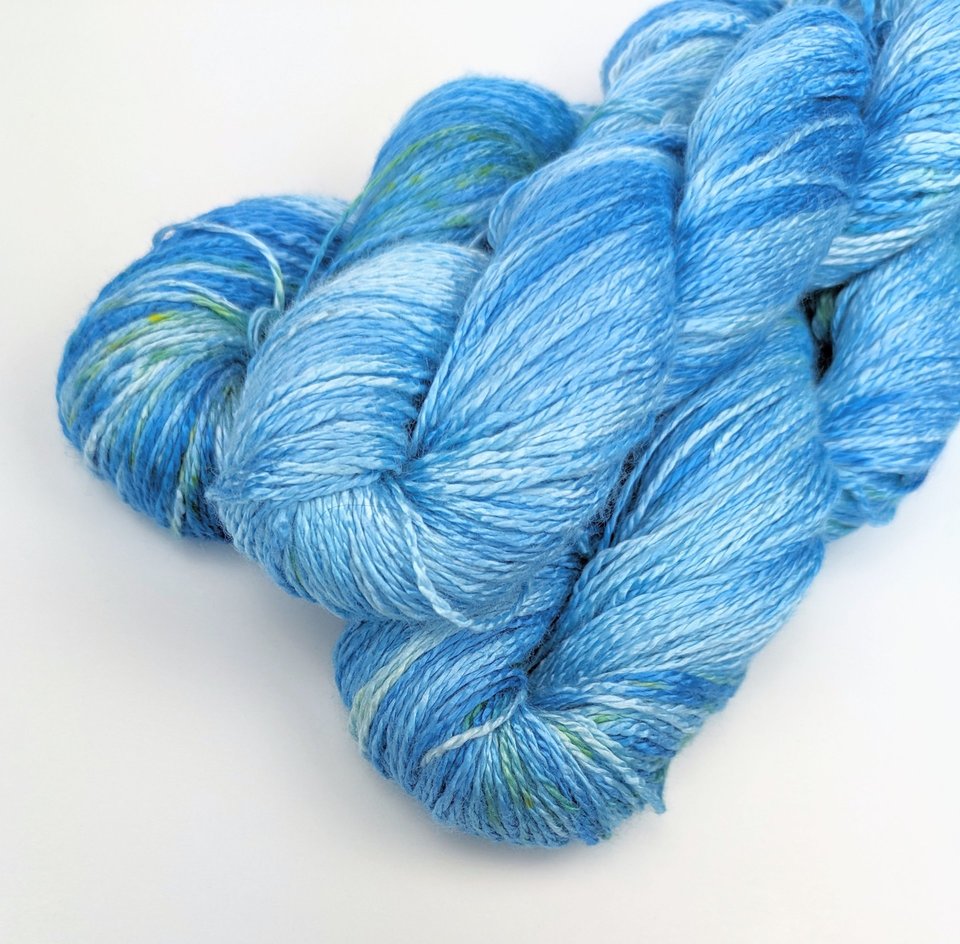 Hand Dyed. Hand Painted Yarn - Bamboo - Fingering Weight Yarn - Sailboat