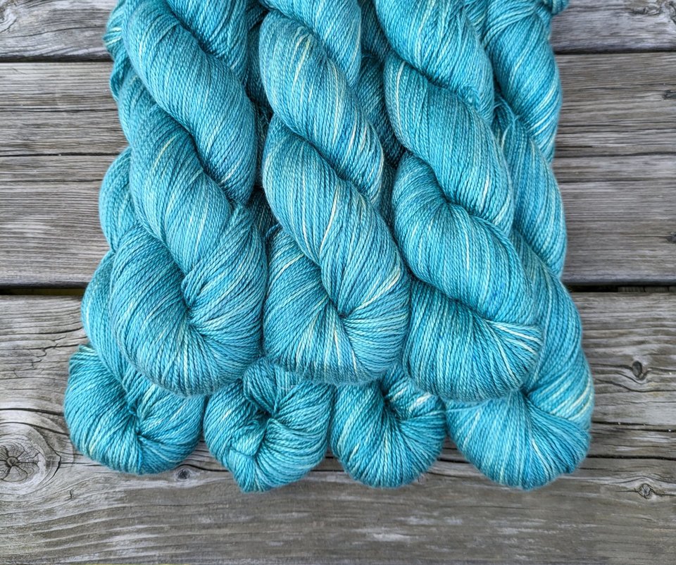 Hand Dyed. Hand Painted Yarn - Mulberry Silk - Fingering Weight Yarn - Shiver