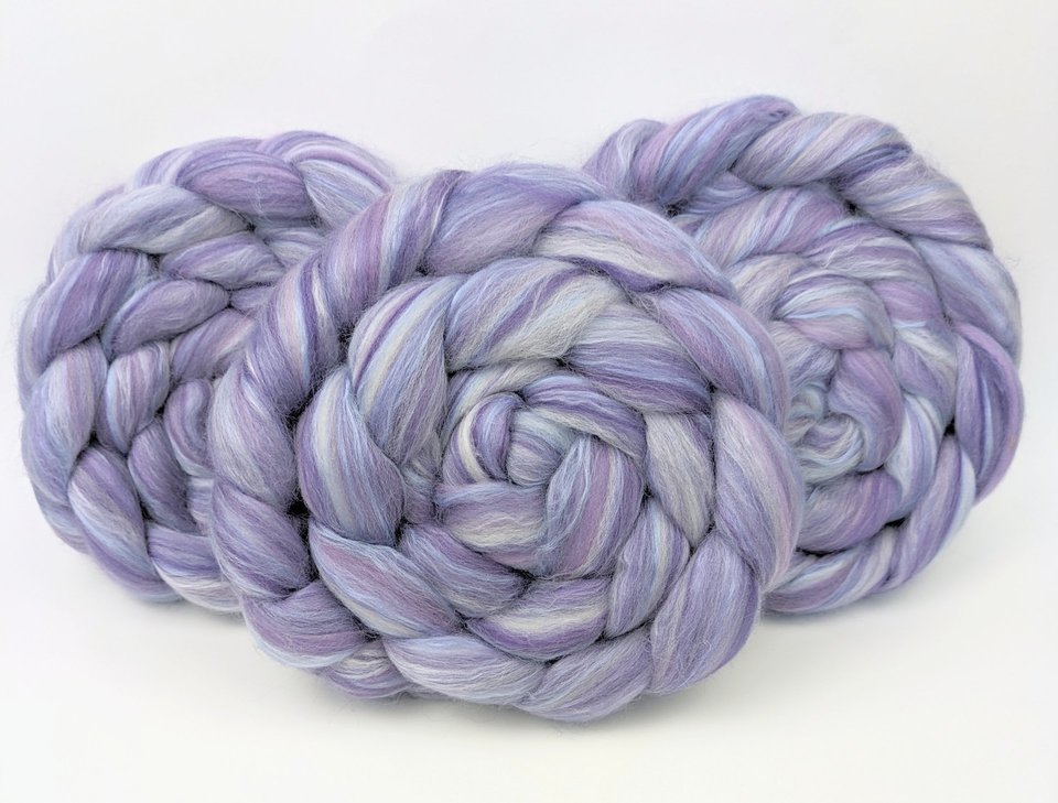 Merino Roving / Combed Top - Spinning Fiber - Custom Blended - Hyacinth