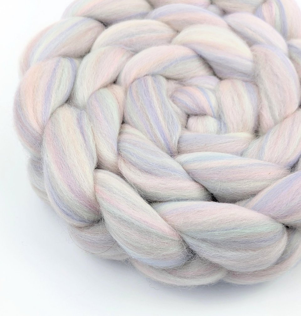 Merino Roving - Combed Top - Spinning Fiber - Custom Blended - Marshmallow Fluff