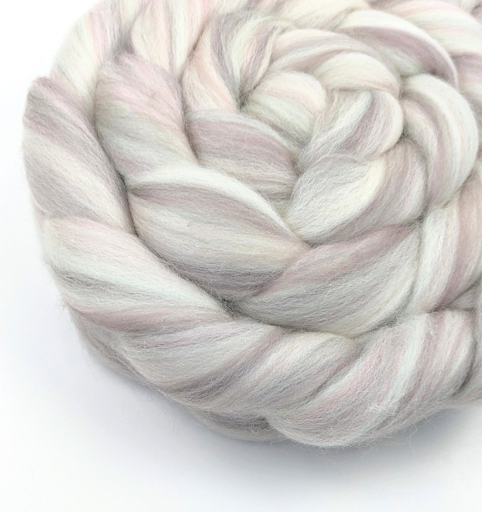 Merino Roving - Combed Top - Spinning Fiber - Custom Blended - Hint Of Mint