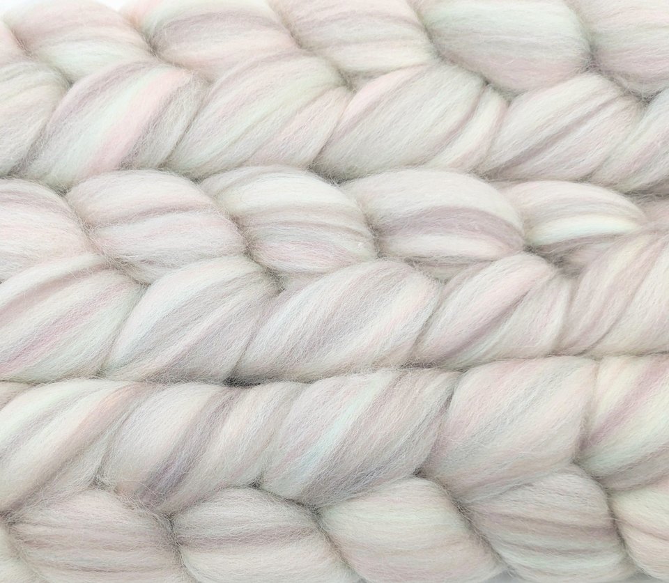 Merino Roving - Combed Top - Spinning Fiber - Custom Blended - Hint Of Mint