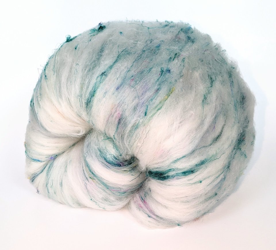 Spinning Fiber Batt - Merino / Polwarth / BFL / Sari Silk