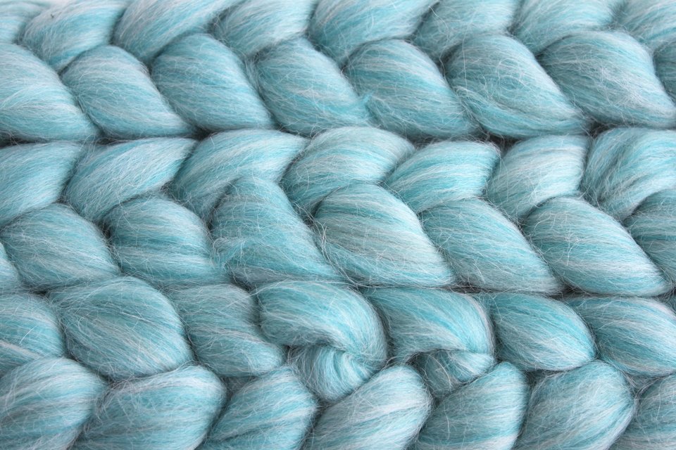 Alpaca / Merino Roving - Combed Top - Commercially Blended - Spinning Fiber - Poseidon