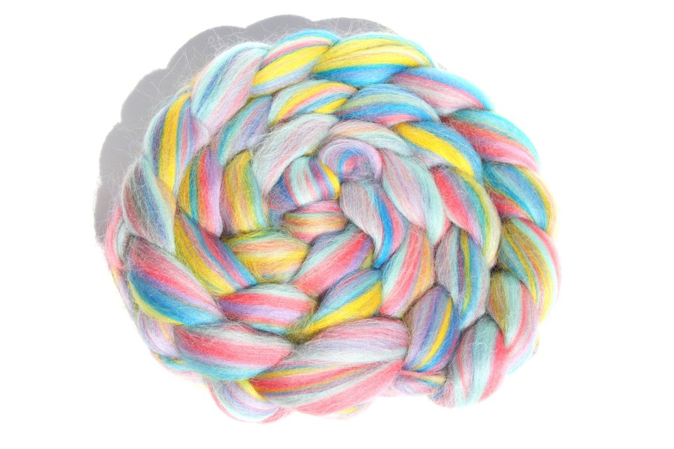Blended Roving, Combed Top - Corriedale - Pinata