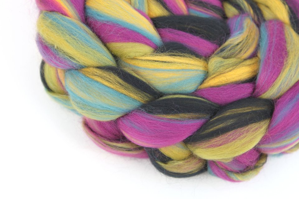 Merino Roving - Combed Top - Spinning Fiber - Custom Blended - Dark Side of the Moon
