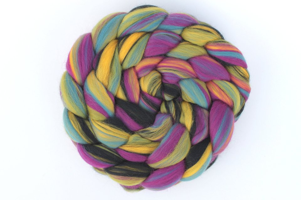Merino Roving - Combed Top - Spinning Fiber - Custom Blended - Dark Side of the Moon