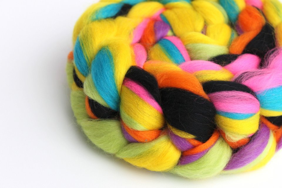 Merino Roving - Combed Top - Spinning Fiber - Custom Blended -  Rock Out