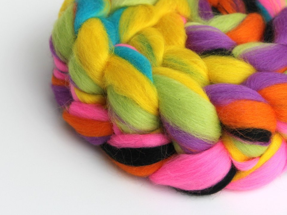 Merino Roving - Combed Top - Spinning Fiber - Custom Blended -  Rock Out