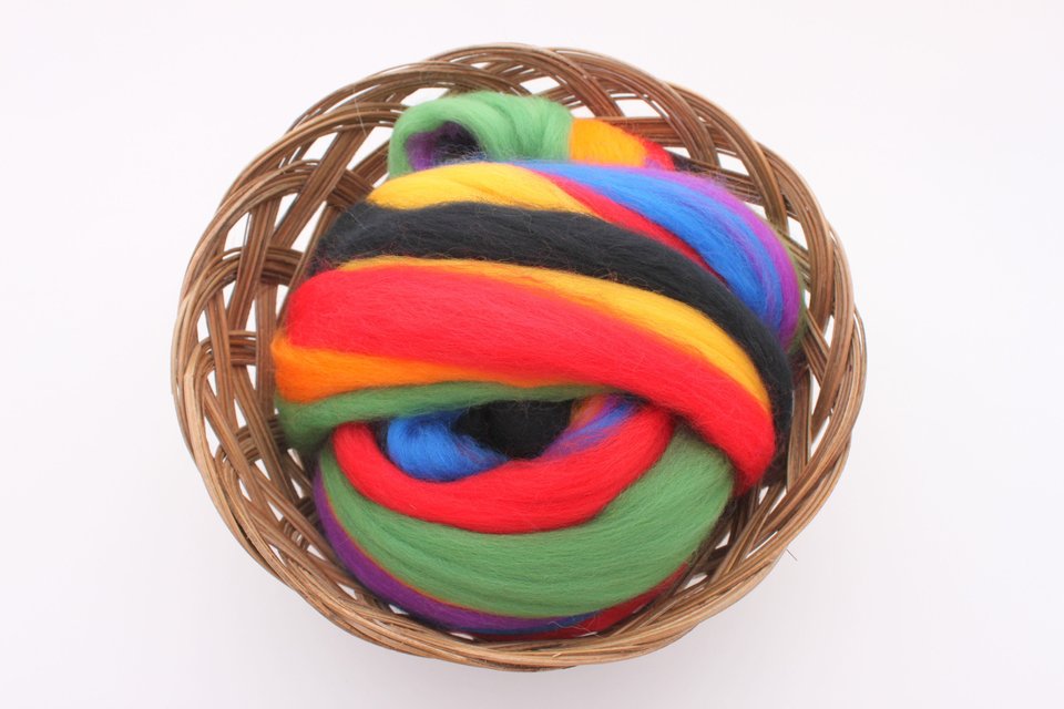 Merino Roving / Combed Top - Spinning Fiber - Custom Blended - Toucan Sam