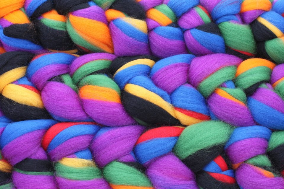 Merino Roving / Combed Top - Spinning Fiber - Custom Blended - Toucan Sam