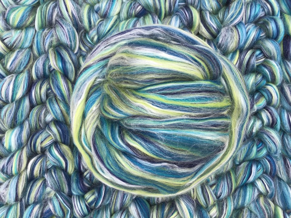 Blended Roving / Combed Top | Merino / Silk | Scuba Diving