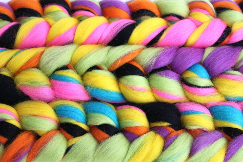Merino Roving - Combed Top - Spinning Fiber - Custom Blended -  Rock Out