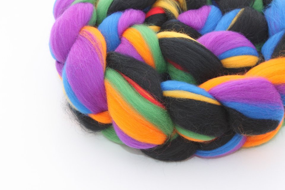 Merino Roving / Combed Top - Spinning Fiber - Custom Blended - Toucan Sam