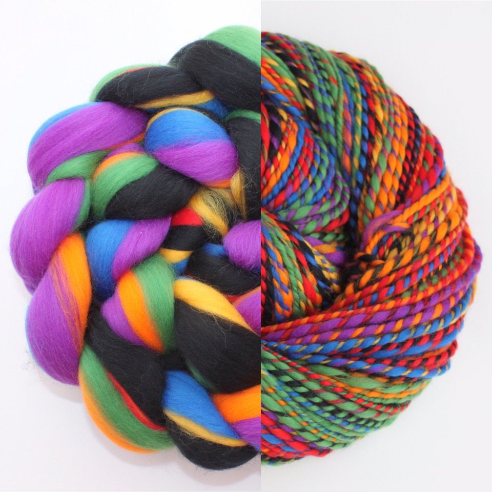 Merino Roving / Combed Top - Spinning Fiber - Custom Blended - Toucan Sam