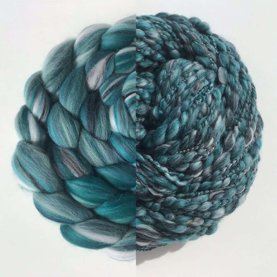 Merino Roving - Combed Top - Spinning Fiber - Custom Blended - Neptune Rising