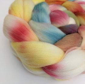 Hand Painted Merino Roving - Combed Top - Spinning Fiber - Luau