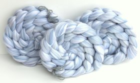 Merino / Firestar Roving - Combed Top - Commercially Blended - Spinning Fiber - Silver Lining