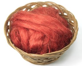 Commercially Dyed Roving | Flax | Brick Red